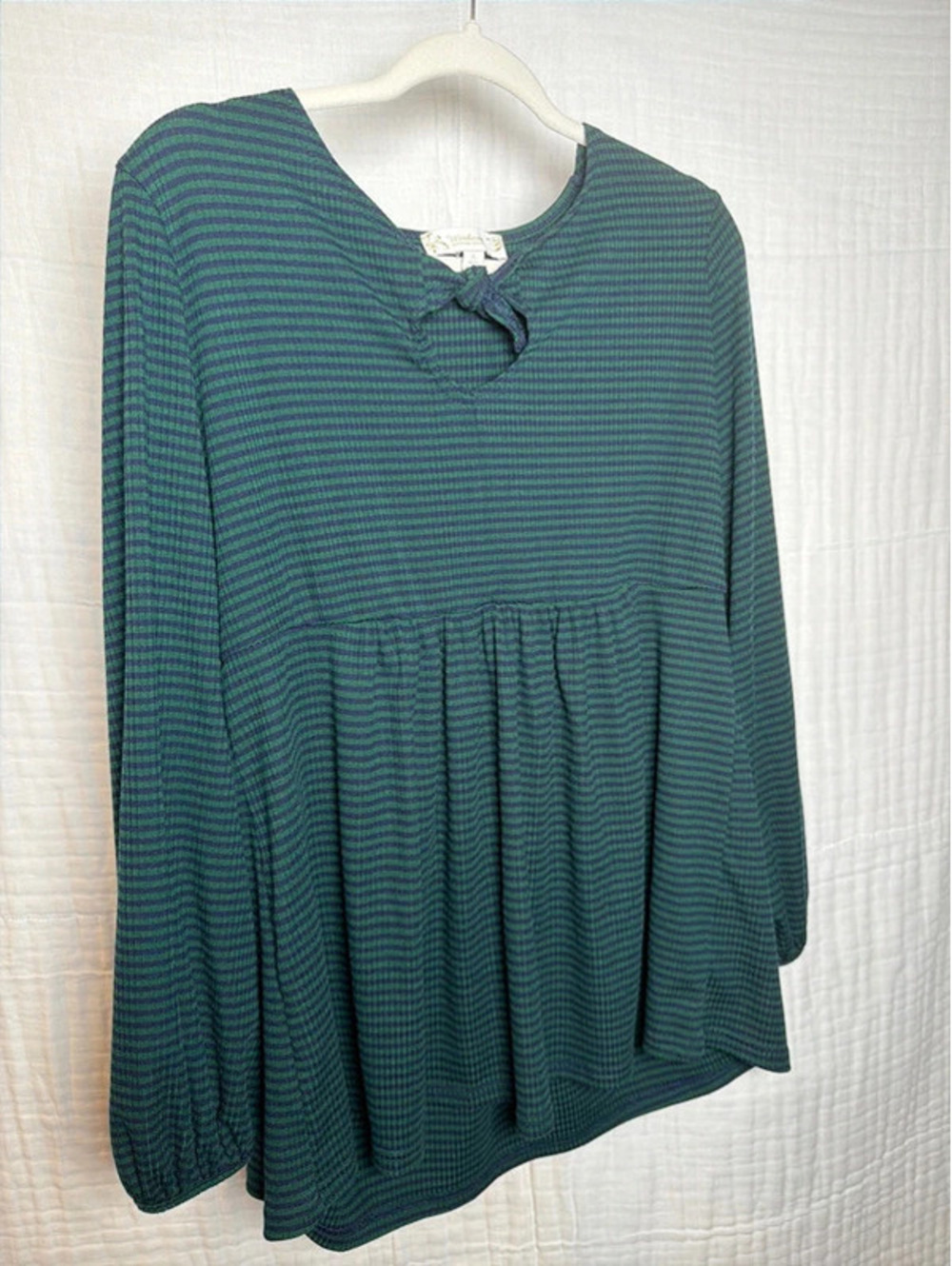 Babydoll Top Stripe Navy Green XL Suzanne Betro